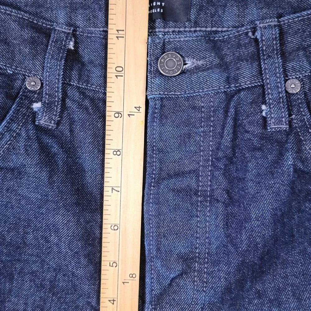 DSTLD Mens Straight Fit Selvedge Jeans Dark Indigo Blue 33x34 Button Fly - 34x33